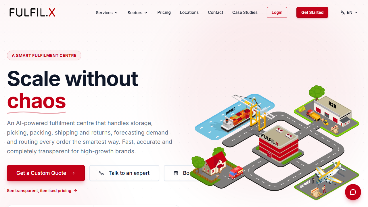 Precision Fulfillment & Logistics Platform Desktop View