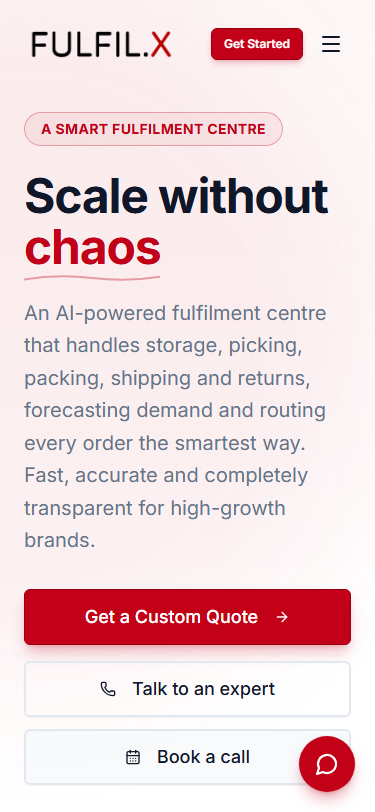 Precision Fulfillment & Logistics Platform Mobile View
