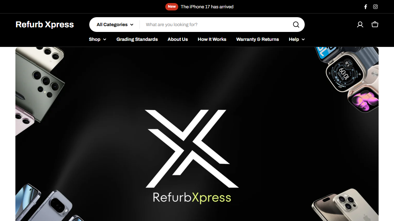 RefurbXpress E-commerce Transformation Desktop View