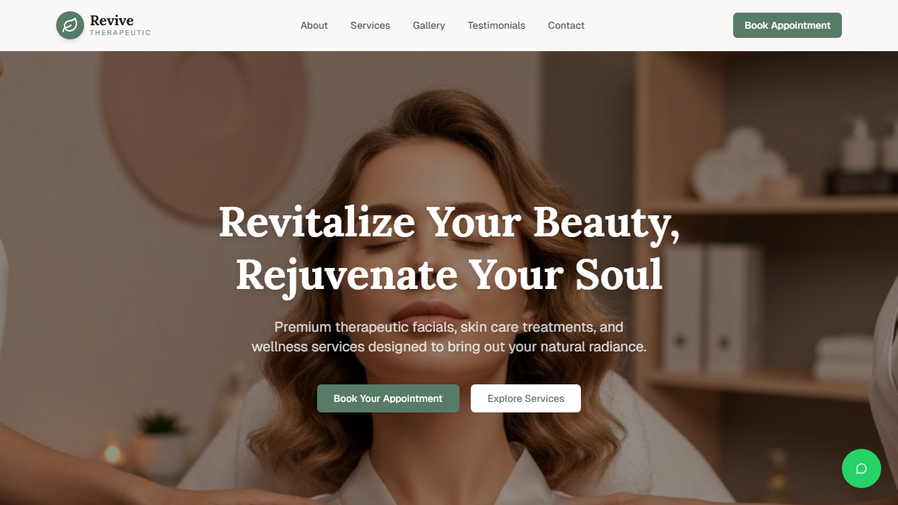 Digital Booking & Presence for Premium Wellness Desktop View